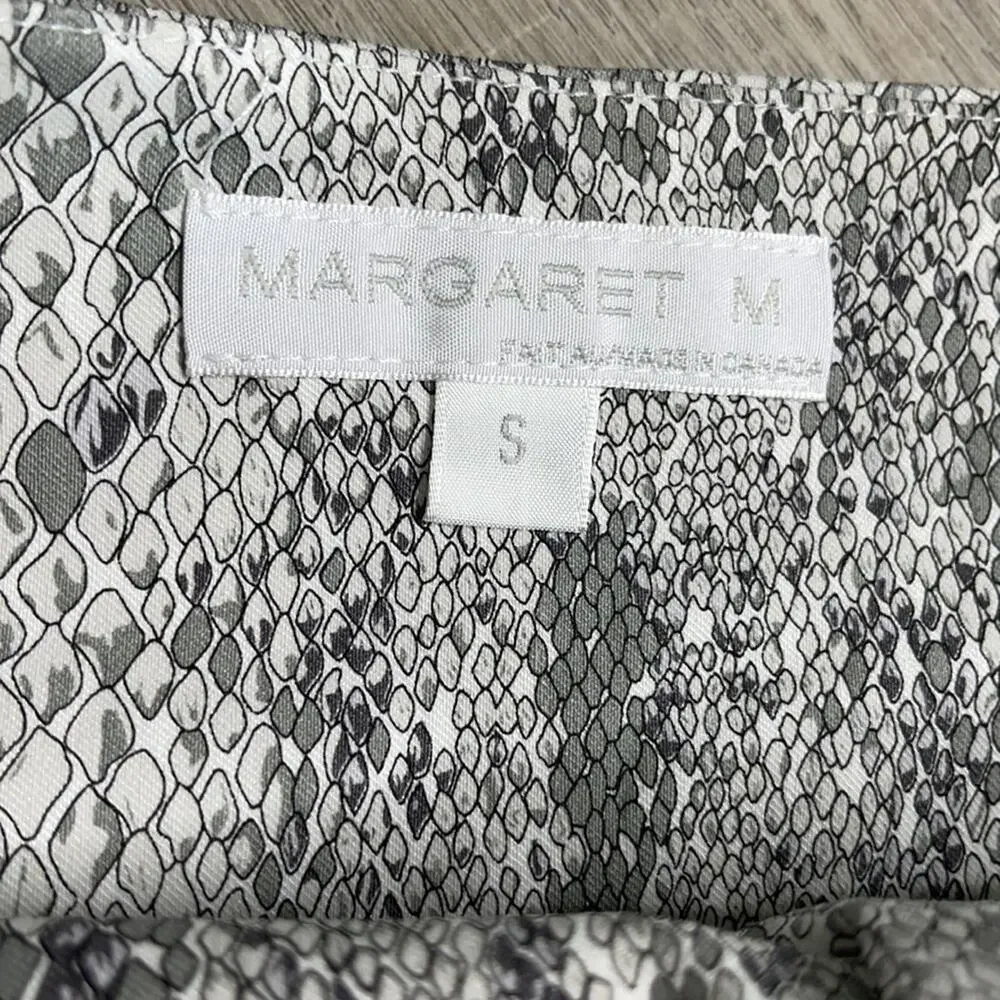 MARGARET M Women's Gray White Faux Snakeprint Pencil Skirt Size Small